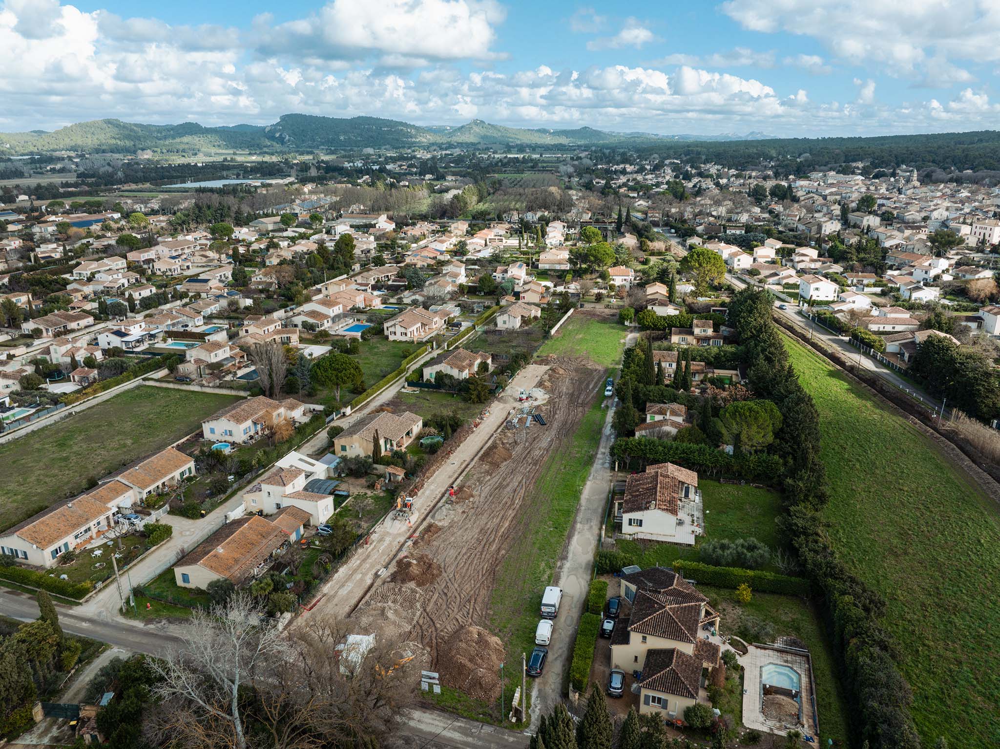 Vue aérienne du terrain — Fontvieille Saint-Benoît